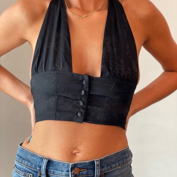 LIONESS Le Paris Halter Tie Button Up Top - Picture 6 of 16